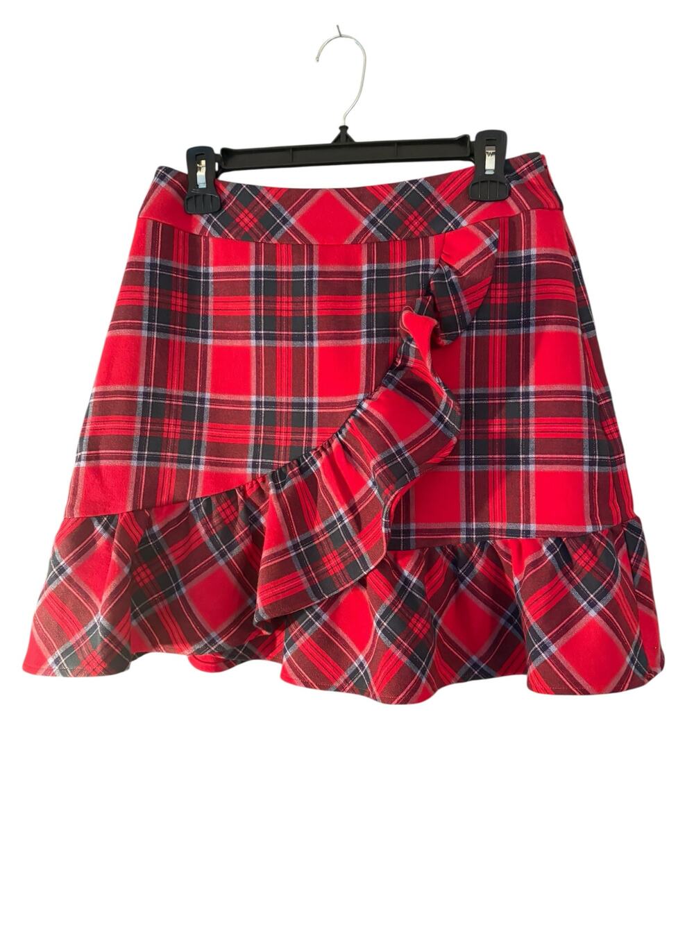 Vineyard Vines Red Plaid Ruffle Mini Skirt 6 School Academia Preppy Collegiate